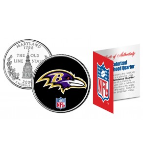 BALTIMORE RAVENS NFL Maryland US Statehood Quarter Colorized Coin  - Officially Licensed