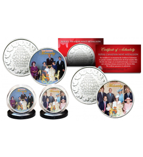 THE BRITISH MONARCHY * Princess Diana & The Royal Family *  THEN & NOW Set of 2 Royal Canadian Mint Medallion Coins