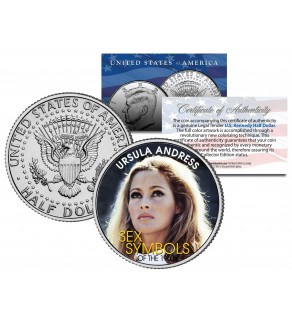 URSULA ANDRESS - Sex Symbol of the 1960s - Colorized JFK Kennedy Half Dollar U.S. Coin