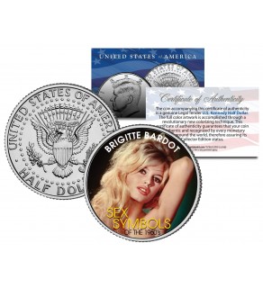 BRIGITTE BARDOT - Sex Symbol of the 1960s - Colorized JFK Kennedy Half Dollar U.S. Coin