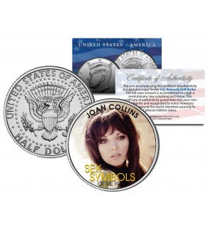 JOAN COLLINS - Sex Symbol of the 1960s - Colorized JFK Kennedy Half Dollar U.S. Coin