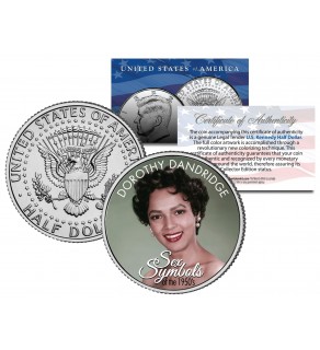 DOROTHY DANDRIDGE  - Sex Symbol of the 1950s - Colorized JFK Kennedy Half Dollar U.S. Coin