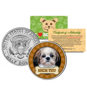 SHIH TZU Dog JFK Kennedy Half Dollar U.S. Colorized Coin