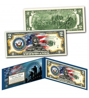 United States SPECIAL FORCES Defenders of Freedom NAVY Military Branch Genuine Legal Tender U.S. $2 Bill 