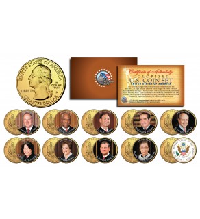 JUSTICES of US SUPREME COURT DC Quarters 10-Coin Full Set 24K Gold Plated JUDGES
