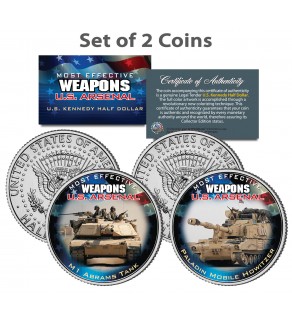 U.S. WEAPONS ARSENAL - Tanks - JFK Kennedy Half Dollars US 2-Coin Set