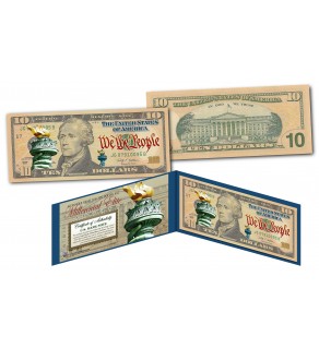 MILLENNIAL ELITE SERIES Genuine $10 Bill High-Def Colorized SYMBOLS OF FREEDOM 