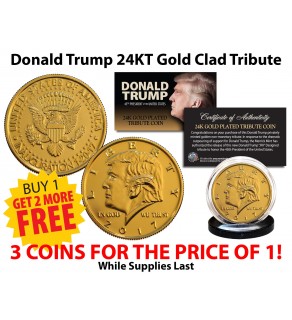 Donald Trump 2017 Inauguration 45th President of the United States Official 24K Gold Clad Tribute Coin - BUY 1 GET 1 FREE