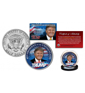 DONALD J. TRUMP Limited Colorized JFK Kennedy Half Dollar U.S. Coin ** Limited Edition **