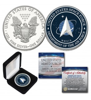 United States SPACE FORCE Genuine 1 oz. .999 SILVER U.S. AMERICAN EAGLE in Deluxe Display Box