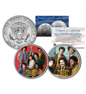 WELCOME BACK KOTTER - TV SHOW - Colorized JFK Half Dollar U.S. 2-Coin Set