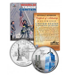 WORLD TRADE CENTER - 14th Anniversary - 9/11 NY State Quarter US Coin ONE 1 WTC