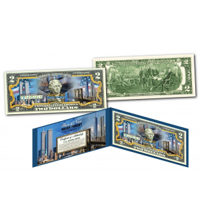 WORLD TRADE CENTER * THEN & NOW * 9/11 WTC  Official Genuine Legal Tender U.S. $2 Bill