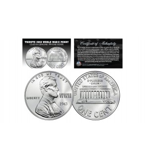 TRIBUTE 1943 World War II Steelie PENNY Coin Clad in Genuine .999 Fine Silver (Lot of 3) 