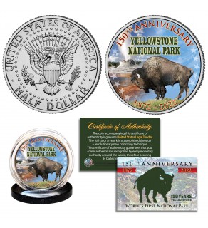 YELLOWSTONE NATIONAL PARK 150th ANNIVERSARY 1872-2022 Official JFK Kennedy Half Dollar U.S. Coin