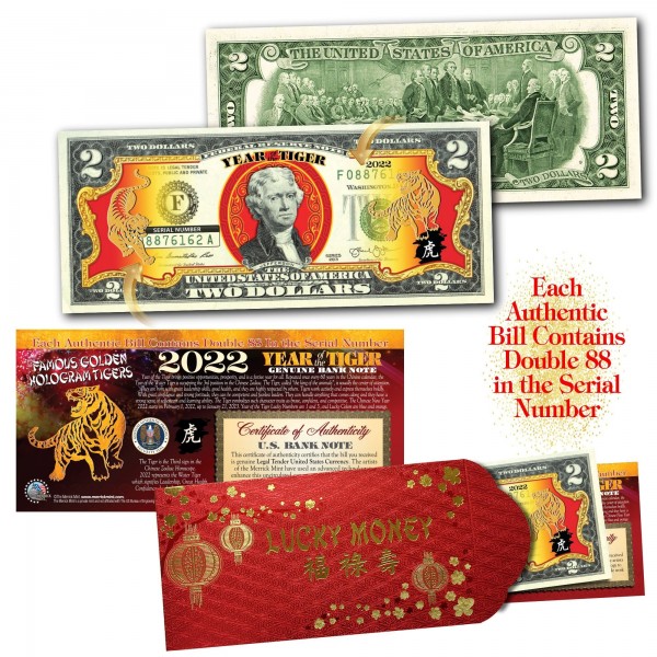 FREE SHIPPING LEGAL CURRENCY $2 GOLD HOLOGRAM DOLLAR BILL UNCIRCULATED 