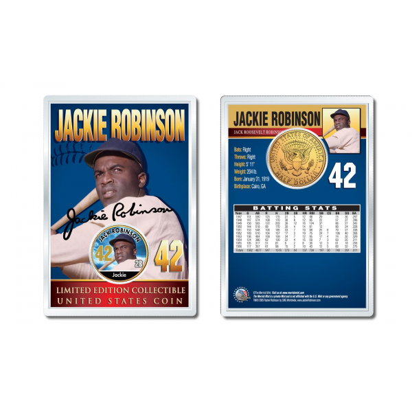 JACKIE ROBINSON ** Baseball Legends ** JFK Half Dollar 24K Gold Plated U.S Coin
