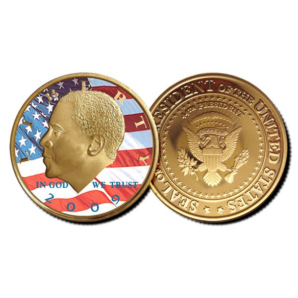Barack Obama Commemorative Coin in Cherry Wooden Case 
