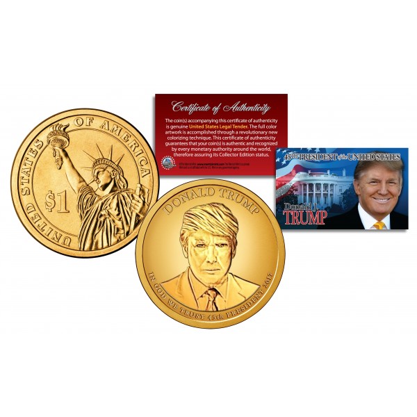 President Donald Trump Hand Carved Coin U.S Presidential Dollar Collectible 