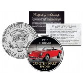 1967 FERRARI - 275 GTB-4 NART SPYDER - Most Expensive Cars Sold at Auction - Colorized JFK Half Dollar U.S. Coin