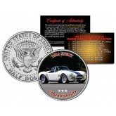 1966 SHELBY COBRA ROADSTER - Most Expensive Muscle Cars Ever Sold at Auction - Colorized JFK Half Dollar U.S. Coin