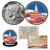 1976 Bicentennial U.S. Kennedy JFK Dollar Colorized U.S. Coin Independence Hall 