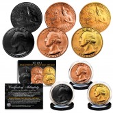 1976 Bicentennial U.S. Quarter Coins SET of 3 Rare Metal Versions (24KT Gold, Rose Gold, Black Ruthenium) 