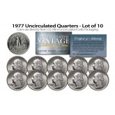 1977 QUARTERS Uncirculated U.S. Coins Direct from U.S. Mint Cello Packs (QTY 10)