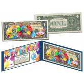 HAPPY BIRTHDAY Keepsake Gift Colorized $1 Bill U.S. Genuine Legal Tender with Folio