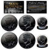 BLACK RUTHENIUM 2022 JFK Kennedy Half Dollar 2-Coin Set BOTH P&D MINT with Capsules