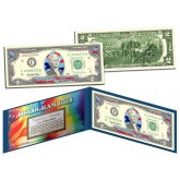 Crisp Bill Gift Currency. 22K Gold $1 Dollar Framed Bill Hologram Colorized
