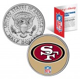 SAN FRANCISCO 49'ers NFL JFK Kennedy Half Dollar US Colorized Coin - Officially Licensed