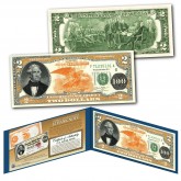 1882 Series Thomas Hart Benton $100 Gold Certificate designed on a New Modern Genuine U.S. $2 Bill