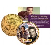 ELVIS PRESLEY - Americana - Colorized JFK Kennedy Half Dollar U.S. Coin 24K Gold Plated