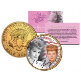 LUCILLE BALL - Americana - Colorized JFK Kennedy Half Dollar U.S. Coin 24K Gold Plated - I LOVE LUCY