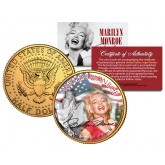 MARILYN MONROE - Americana - Colorized JFK Kennedy Half Dollar U.S. Coin 24K Gold Plated