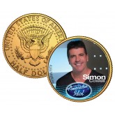 SIMON COWELL American Idol 2009 JFK Kennedy Half Dollar 24K Gold Plated U.S. Coin