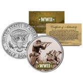World War II - AMERICAN SOLDIER BATTLEFIELD - JFK Kennedy Half Dollar U.S. Coin