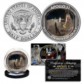 APOLLO 11 50th Anniversary Man on Moon Landing FACE SHIELD Reflection Image Genuine JFK Kennedy Half Dollar U.S. Coin