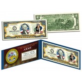 United States ARMY World War II WWII Vintage Genuine Legal Tender Colorized U.S. $2 Bill