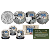 MILITARY BASEBALL LEGENDS - YANKEES Joe DiMaggio, Babe Ruth & Yogi Berra Official JFK Kennedy Half Dollar U.S. 3-Coin Set