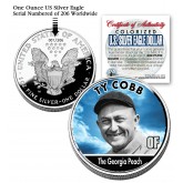 TY COBB 2006 American Silver Eagle Dollar 1 oz U.S. Colorized Coin Baseball - Officially Licensed