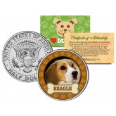 BEAGLE Dog JFK Kennedy Half Dollar U.S. Colorized Coin