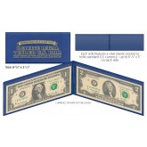 BLUE Deluxe Display Protection Folio for CURRENCY BANKNOTE BILL PAPER MONEY (QTY 3)