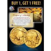 24K Gold Plated 2021 AMERICAN GOLD BUFFALO Indian Coin - BUY 1 GET 1 FREE - bogo