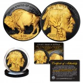 2022 BLACK RUTHENIUM $50 AMERICAN GOLD BUFFALO Indian Tribute Coin with 24KT Gold Clad Obverse & Reverse