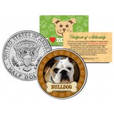 BULLDOG Dog JFK Kennedy Half Dollar U.S. Colorized Coin