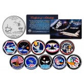 SPACE SHUTTLE CHALLENGER MISSIONS - Colorized Florida Quarters US 10-Coin Set - NASA