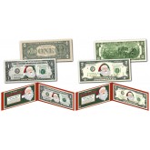 THE ORIGINAL SANTA BUCKS Santa Claus Christmas Keepsake Stocking Stuffer U.S. $1 & $2 Bill Set Legal Tender Currency in Red XMAS Displays
