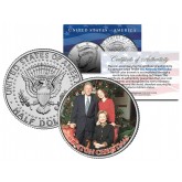 CLINTON CHRISTMAS - Colorized JFK Kennedy Half Dollar U.S. Coin - BILL & HILLARY & CHELSEA